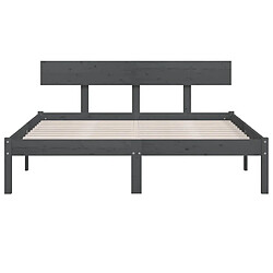 Acheter Maison Chic Lit adulte - Lit simple Cadre de lit,Structure du lit Contemporain Gris Bois de pin massif 200x200 cm -MN88511