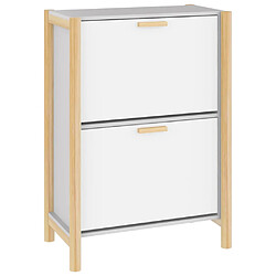 vidaXL Armoire à chaussures Blanc 57,5x33x80 cm Bois d'ingénierie