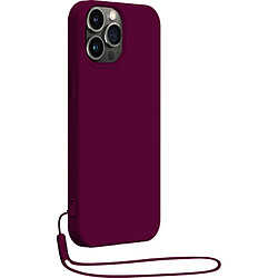 Coque iPhone 14 Pro Max Silicone + dragonne assortie Violet Bigben