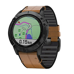 Bracelet en PU + silicone Surface de 26 mm marron pour votre Garmin Watch