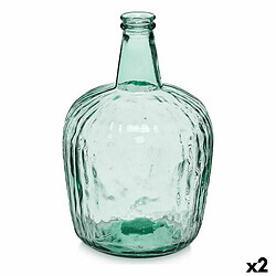 Gift Decor Bouteille Rayures Décoration 14 x 44 x 13 cm Transparent (2 Unités)