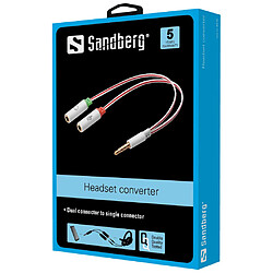 Sandberg Headset converter Dual->Single câble audio