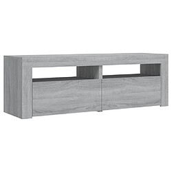 Avis Maison Chic Meubles TV avec lumières LED - Banc TV pour salon sonoma gris 120x35x40 cm -MN90532