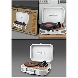 Muse Platine Vinyle Blanche Vintage USB SD Bluetooth 33 45 78 Tours Stéréo RCA Bluetooth® 10W