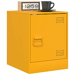 Avis vidaXL Table de chevet jaune moutarde 34,5x39x44 cm acier