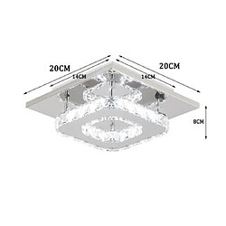 Acheter Stoex Moderne LED Plafonnier Cristal Miroir Acier Inoxydable Luminaire Lustre Eclairage 12W Blanc