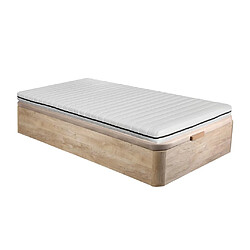 Vente-Unique Ensemble 90 x 190 cm sommier coffre naturel clair + matelas mousse déhoussable ép.10cm - NASUS de DREAMEA