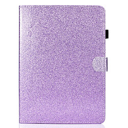 Wewoo Housse Étui Coque Pour iPad Pro 11 2018 Etui à rabat horizontal en cuir avec poudre de scintillement support et fente carte Violet