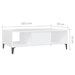 vidaXL Table basse blanc 103,5x60x35 cm bois d'ingénierie pas cher