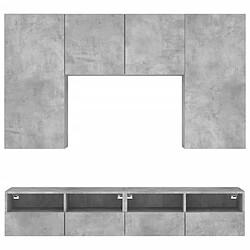 Acheter vidaXL Unités murales TV 5 pcs gris béton bois d'ingénierie