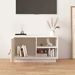 Avis Maison Chic Meuble TV scandinave - Banc TV pour salon Blanc 70x34x40 cm Bois de pin massif -MN73117