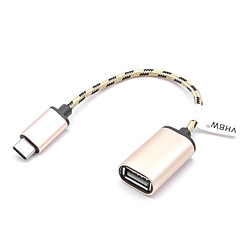 vhbw Adaptateur OTG compatible avec OnePlus 3, 3T, 5, 5T, 6 appareils - Câble de prise femelle USB 3.1 type C vers connecteur USB 2.0 A, rose-doré