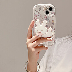 GUPBOO Étui pour iPhone11 Support de coque de téléphone petit lapin d'amour floral frais