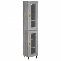 vidaXL Buffet haut Sonoma gris 34,5x34x180 cm Bois d'ingénierie