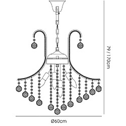 Avis Luminaire Center Suspension Bask rond 6 Ampoules doré/cristal