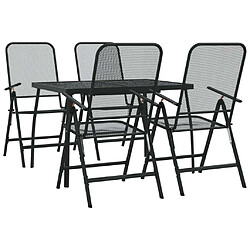 Ensemble à manger de jardin 5 pcs,Table et chaise à dîner anthracite métal maille -MN24523