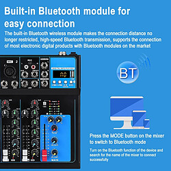 Acheter Table De Mixage Bluetooth 4 Canaux USB Avec Réverbération - Design Métallique Durable YONIS