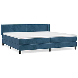 Maison Chic Lit Adulte - Lit simple Lit à sommier tapissier et matelas moelleux - Meuble de Chambre - Bleu foncé 200x200cm Velours -MN93278