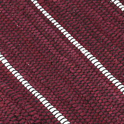 vidaXL Tapis Chindi Coton tissé à la main 120 x 170 cm Bordeaux