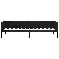 Acheter vidaXL Lit de jour sans matelas noir bois de pin massif 90x190 cm