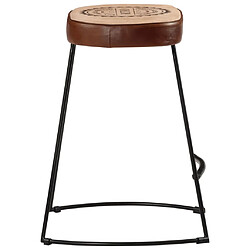 Avis vidaXL Tabourets de bar lot de 2 marron foncé 40x29,5x53 cm