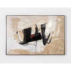 Pegane Ensemble de 2 tableaux peinture à l'huile sur toile,peinte à la main avec cadre noir- Longueur 180 x Profondeur 4 x Hauteur 60 cm pas cher