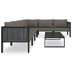 Maison Chic Salon de jardin 7 pcs + coussins - Mobilier/Meubles de jardin - Table et chaises d'extérieur Résine tressée Anthracite -MN92301