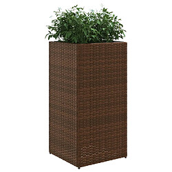 Avis vidaXL Jardinières 2 pcs marron 40x40x80 cm résine tressée