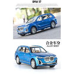 Universal 1: 24 Nouveau modèle de voiture en alliage BMW X7 Voiture jouet moulée sous pression Simulation du son des lumières Retour à la collection de jouets pour enfants Livraison gratuite | Voiture jouet moulée sous pression(Bleu)