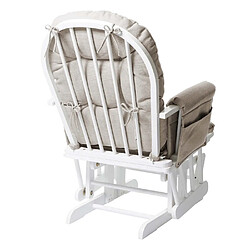 Avis Mendler Fauteuil relax HWC-C76 fauteuil à bascule, rocking-chair, tissu ~ crème, monture blanche