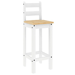 Avis vidaXL Chaises de bar lot de 2 blanc bois de pin solide