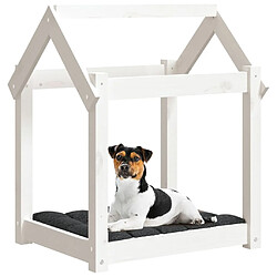 Avis vidaXL Lit pour chien Blanc 61x50x70 cm Bois de pin solide