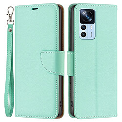 Etui en PU texture litchi, antichoc, fermoir magnétique avec support pour votre Xiaomi 12T 5G/12T Pro 5G - vert