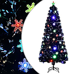 vidaXL Sapin de Noël et flocons de neige LED Noir 180 cm Fibre optique