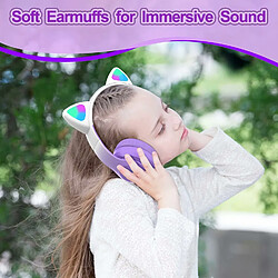 Avis YUANFU-STN-28 Pro Cat Ear Casque Bluetooth sans fil pour femme (Casque Bluetooth intra-auriculaire avec microphone - Violet)