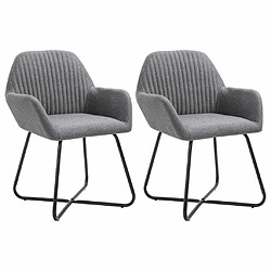 Maison Chic Lot de 2 Chaises à manger,Chaise pour cuisine,Solide Structure gris foncé tissu -MN40097