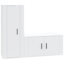 Maison Chic Ensemble de meubles TV 2 pcs pour salon - Blanc Bois d'ingénierie -MN34873