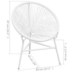 Maison Chic Chaise de jardin - Fauteuil d'extérieur en corde forme de lune Résine tressée Blanc -MN85829 pas cher