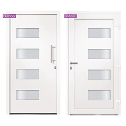 vidaXL Porte d'entrée Aluminium et PVC Blanc 100x210 cm pas cher