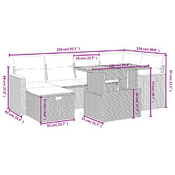 Avis Maison Chic Ensemble Tables et chaises d'extérieur 7pcs avec coussins,Salon de jardin noir résine tressée -GKD681272