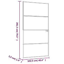 vidaXL Porte d'intérieur Noir 102x201,5 cm Trempé verre aluminium fin pas cher