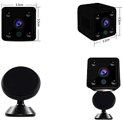 Chrono Mini caméra espion WiFi caméra cachée sans fil HD caméra de sécurité intérieure à domicile avec fonction de détection de mouvement/vision nocturne-64GO(Noir) pas cher