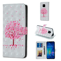 Wewoo Housse Coque Etui à rabat horizontal en forme d'arbre rose pour HuMate 20 Pro, avec support et logements pour cartes, cadre photo portefeuille