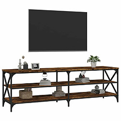 Acheter Maison Chic Meuble TV scandinave - Banc TV pour salon chêne fumé 160x40x50 cm bois d'ingénierie -MN62902