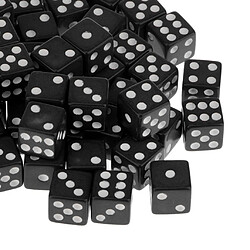 12mm 50pcs Acrylique Six Sided Jeux Spot Dice Party Dice Noir Couleur pas cher