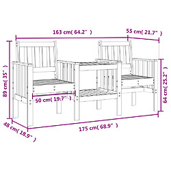 vidaXL Banc de jardin avec table 2 places bois de pin massif pas cher