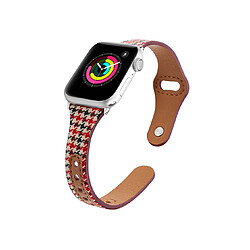 B08 Rouge Mille Bird Motif Cuir Sport Sangle De Remplacement Bracelets Apple Watch Band 42mm 44mm 45mm Femmes hommes pour iWatch 234567 SE