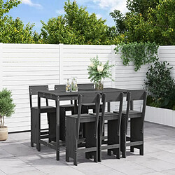 Maison Chic Table de bar et chaises d'extérieur 7 pcs,Ensemble de bar de jardin pour relax gris bois de pin massif -GKD480416