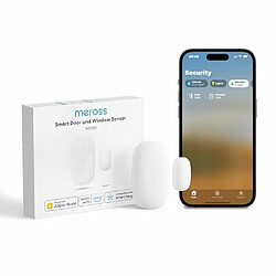 Meross Détecteur Connecté pour Portes et Fenêtres (sans HUB), Mini Capteur de Porte et Fenêtre WiFi, Compatible avec Apple Home, Alexa et Google Home, Détecteur d'Alarme Antivol, Nécessite Meross Hub