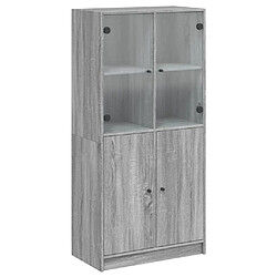 vidaXL Buffet haut avec portes gris sonoma 68x37x142cm bois ingénierie